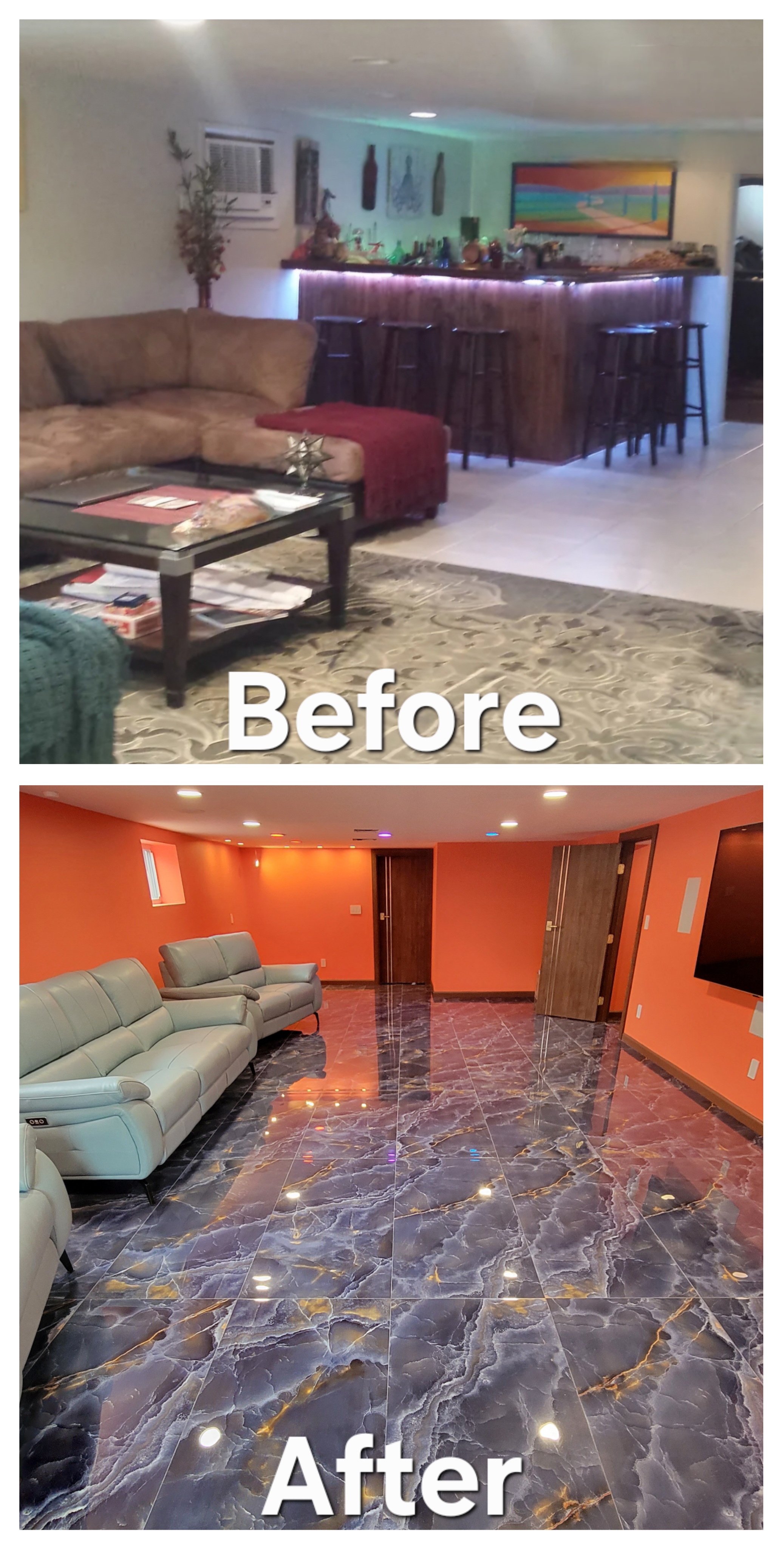 Basement with MSI Porcelain Tile